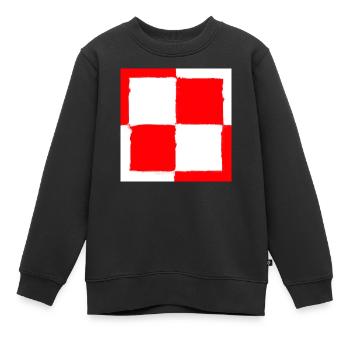 Schachbrettsymbol des polnischen Polens - Kinder Premium Organic Sweatshirt - Schwarz - Vorne - AI Model Kid Female (0cm)
