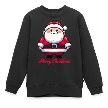 Weihnachtsmann Cartoon - Kinder Premium Organic Sweatshirt - Schwarz - Vorne - AI Model Kid Female (0cm)