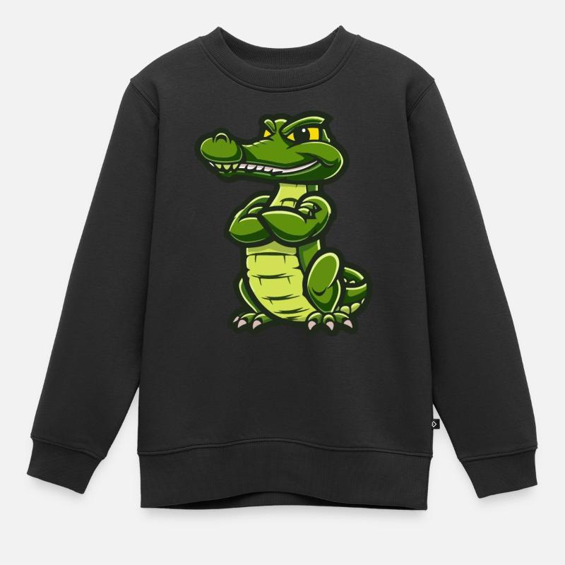 Bande dessinée alligator - Sweat Premium enfant bio - noir