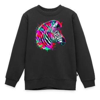 Zebra - Kinder Premium Organic Sweatshirt - Schwarz - Vorne - AI Model Kid Female (0cm)