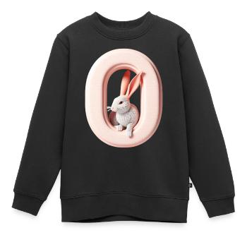 Children's Design Creative Animals, Letters Collection - Kids Premium Organic Sweatshirt - black - Front - AI Model Kid Female (0cm)