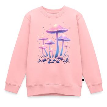 Magische Pilze Design - Mystischer Wald - Kinder Premium Organic Sweatshirt - Rosa - Vorne - AI Model Kid Female (0cm)