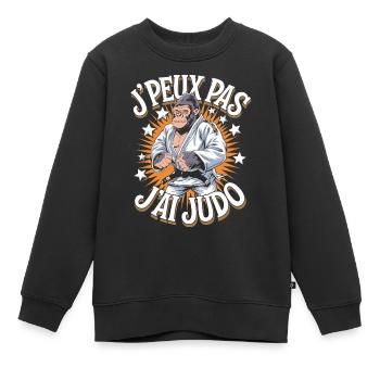 J' peux pas j'ai judo - Sweat Premium enfant bio - noir - Devant - AI Model Kid Female (0cm)