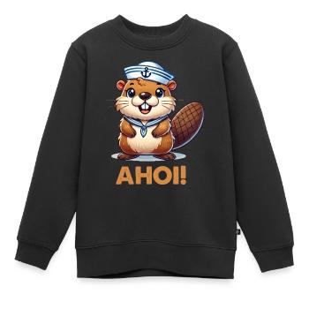 biber matrose kapitän - Kinder Premium Organic Sweatshirt - Schwarz - Vorne - AI Model Kid Female (0cm)