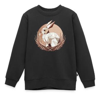 Geometrischer Hase im Nest –Stilvolles Osterdesign - Kinder Premium Organic Sweatshirt - Schwarz - Vorne - AI Model Kid Female (0cm)