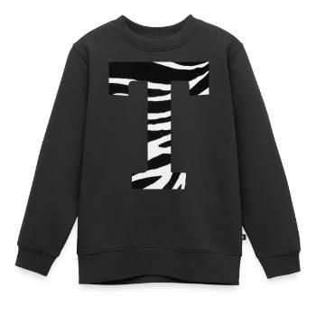 Buchstabe t Zebra - Kinder Premium Organic Sweatshirt - Schwarz - Vorne - AI Model Kid Female (0cm)