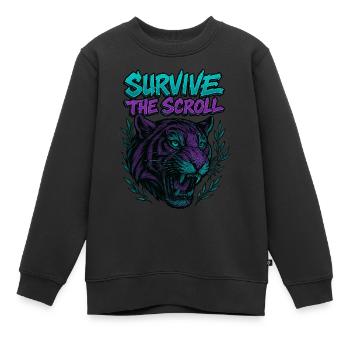 Tieger modern - Kinder Premium Organic Sweatshirt - Schwarz - Vorne - AI Model Kid Female (0cm)