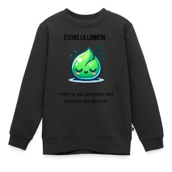 Umweltfreundliches Kawaii Plant T-Shirt - Mach das Licht aus - Kinder Premium Organic Sweatshirt - Schwarz - Vorne - AI Model Kid Female (0cm)