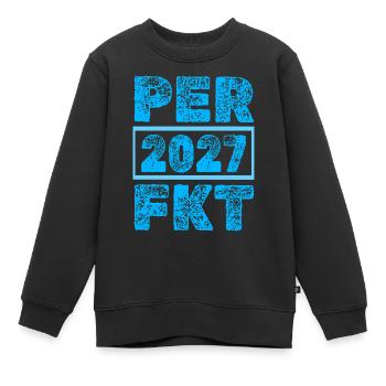 Perfectionné 2027 - Sweat Premium enfant bio - noir - Devant - AI Model Kid Female (0cm)