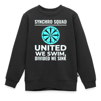 Vereint schwimmen wir geteilt wir versinken Synchro Squad - Kinder Premium Organic Sweatshirt - Schwarz - Vorne - AI Model Kid Female (0cm)