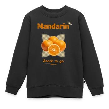 Mandarinen | Snack To Go - Kinder Premium Organic Sweatshirt - Schwarz - Vorne - AI Model Kid Female (0cm)