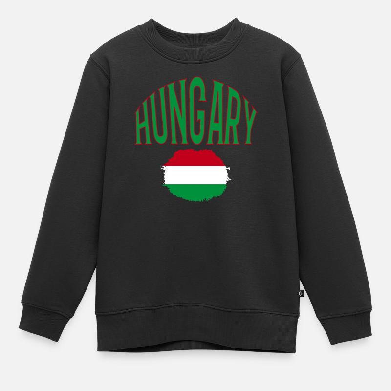 Hungary - Kinder Premium Organic Sweatshirt - Schwarz