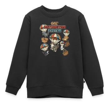Katzenverteilungssystem - Kinder Premium Organic Sweatshirt - Schwarz - Vorne - AI Model Kid Female (0cm)