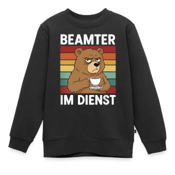 Beamter Kaffee Bär Beamtentum Beamte - Kinder Premium Organic Sweatshirt - Schwarz - Vorne - AI Model Kid Female (0cm)