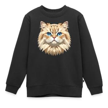 Perserkatze Perser Katze Persian Cat Süße Katzen - Kinder Premium Organic Sweatshirt - Schwarz - Vorne - AI Model Kid Female (0cm)