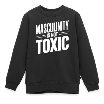 La masculinité n’est pas toxique - Sweat Premium enfant bio - noir - Devant - AI Model Kid Female (0cm)