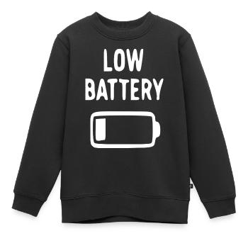 Conception à faible humeur de batterie - Sweat Premium enfant bio - noir - Devant - AI Model Kid Female (0cm)
