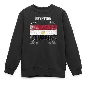Egyptian Flag Pride Egypt Travel Gift - Kids Premium Organic Sweatshirt - black - Front - AI Model Kid Female (0cm)