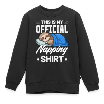 funny sloth gift - Kids Premium Organic Sweatshirt - black - Front - AI Model Kid Female (0cm)