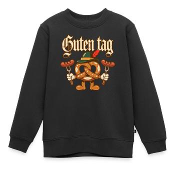 Guten Tag Pretzel-Maskottchen - Kinder Premium Organic Sweatshirt - Schwarz - Vorne - AI Model Kid Female (0cm)