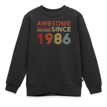 1986 Vintage-Retro-Geburtstagsgeschenk - Kinder Premium Organic Sweatshirt - Schwarz - Vorne - AI Model Kid Female (0cm)