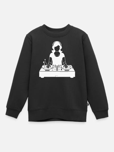 DJane am Mixertisch - Kinder Premium Organic Sweatshirt - Schwarz