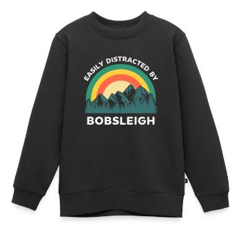 Facilement distrait par le bobsleigh - Sweat Premium enfant bio - noir - Devant - AI Model Kid Female (0cm)