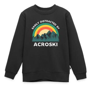 Leicht abgelenkt von Acroski - Kinder Premium Organic Sweatshirt - Schwarz - Vorne - AI Model Kid Female (0cm)