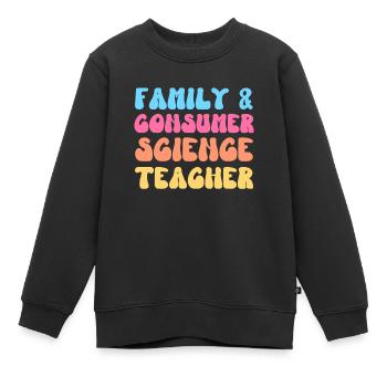 Professeur de sciences de la famille et de la consommation FACS Groovy - Sweat Premium enfant bio - noir - Devant - AI Model Kid Female (0cm)