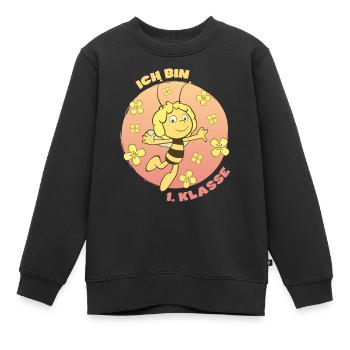 Biene Maja Ich bin 1. Klasse - Kinder Premium Organic Sweatshirt - Schwarz - Vorne - AI Model Kid Female (0cm)