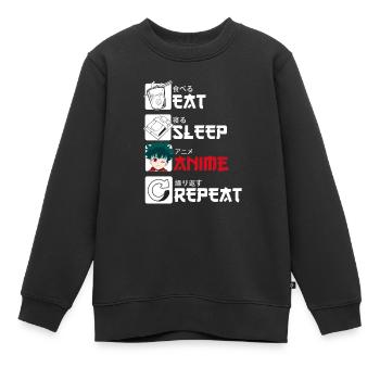 Eat Sleep Anime Repeat - Anime Cosplay Manga - Kids Premium Organic Sweatshirt - black - Front - AI Model Kid Female (0cm)