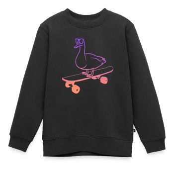 Skateboarding Ente auf Skateboard Tricks Skater - Kinder Premium Organic Sweatshirt - Schwarz - Vorne - AI Model Kid Female (0cm)