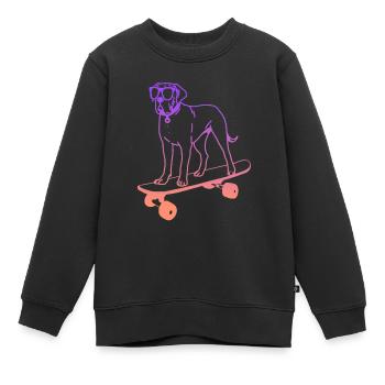 Skateboarding Hund auf Skateboard Tricks Skater - Kinder Premium Organic Sweatshirt - Schwarz - Vorne - AI Model Kid Female (0cm)