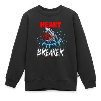 Hai Fisch Valentinstag Herzensbrecher Herz Brecher - Kinder Premium Organic Sweatshirt - Schwarz - Vorne - AI Model Kid Female (0cm)