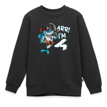 Geburtstag vierjährige Hai Piratenkostüm ARR I'm 4 - Kinder Premium Organic Sweatshirt - Schwarz - Vorne - AI Model Kid Female (0cm)