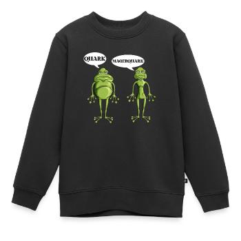 Lustiges Forsch Frösche Quark Magerquark Wortwitz - Kinder Premium Organic Sweatshirt - Schwarz - Vorne - AI Model Kid Female (0cm)