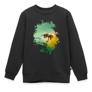 Biene - Kinder Premium Organic Sweatshirt - Schwarz - Vorne - AI Model Kid Female (0cm)