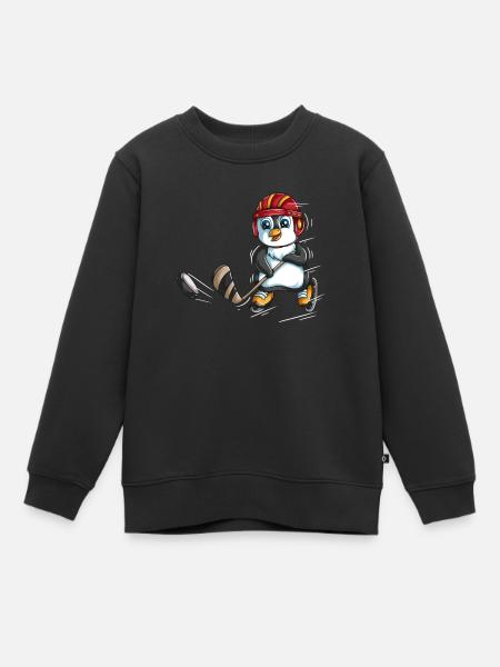 Pinguin ice hockey hockeyschläger Sport Pinguine - Kinder Premium Organic Sweatshirt - Schwarz