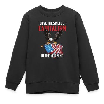 USA Flagge Adler Kapital Geld Vermögfen Wertpapier - Kinder Premium Organic Sweatshirt - Schwarz - Vorne - AI Model Kid Female (0cm)