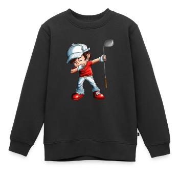 Dabbing Golfer Golfer Golf Ball Golf Club Fan - Sweat Premium enfant bio - noir - Devant - AI Model Kid Female (0cm)