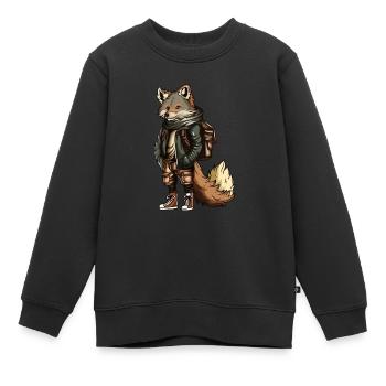 animaux de la forêt amis de la nature promenade en forêt randonnée - Sweat Premium enfant bio - noir - Devant - AI Model Kid Female (0cm)
