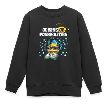 Océans d’opportunités Poissons d’eau profonde Pêche Poisson - Sweat Premium enfant bio - noir - Devant - AI Model Kid Female (0cm)