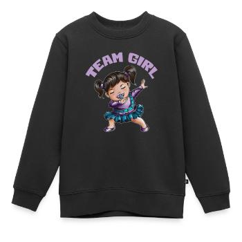 Équipe Fille Petite-Fille Bébé Bébé Nourrisson - Sweat Premium enfant bio - noir - Devant - AI Model Kid Female (0cm)