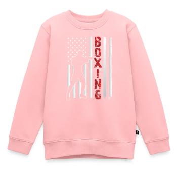 Boxer Boxring Amerikaflagge Box Boxkampf Boxsack - Kinder Premium Organic Sweatshirt - Rosa - Vorne - AI Model Kid Female (0cm)