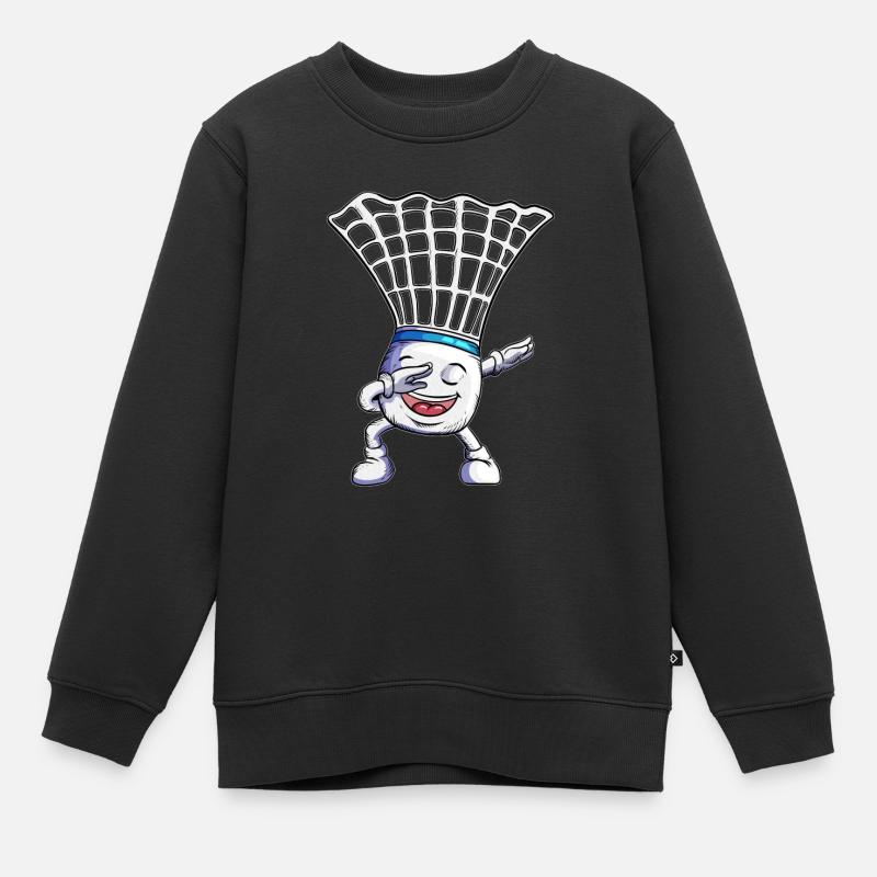 Le badminton fait le dabbing de la conception de dab de danse de vacances - Sweat Premium enfant bio - noir