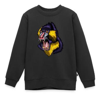 Enclos des singes Mandrill Mandrills Monkey Group - Sweat Premium enfant bio - noir - Devant - AI Model Kid Female (0cm)