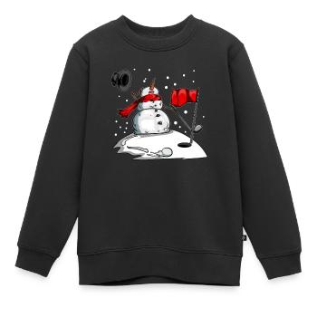 Schneemann Golf Kleidung Golf im Winter Golfball - Kinder Premium Organic Sweatshirt - Schwarz - Vorne - AI Model Kid Female (0cm)