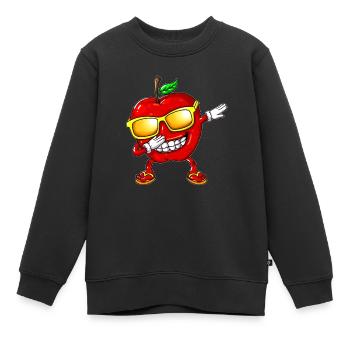 Pomme Dabbing Pommier Dab Printemps Pomme Tenue - Sweat Premium enfant bio - noir - Devant - AI Model Kid Female (0cm)