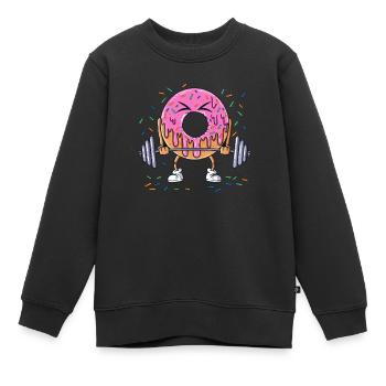 Donut hebt Gewicht Handel Workout Gym Training - Kinder Premium Organic Sweatshirt - Schwarz - Vorne - AI Model Kid Female (0cm)