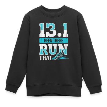 13.1 Been There Run That - Coureur de semi-marathon - Sweat Premium enfant bio - noir - Devant - AI Model Kid Female (0cm)